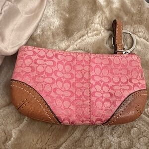 Pink and Brown coach coin purse